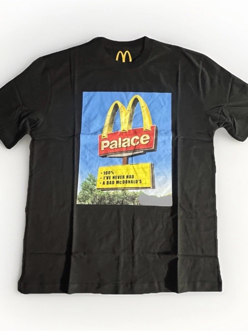 Palace x McDonald's Black Graphic Cotton T-Shirt Crew Neck Size Large New W/ Bag